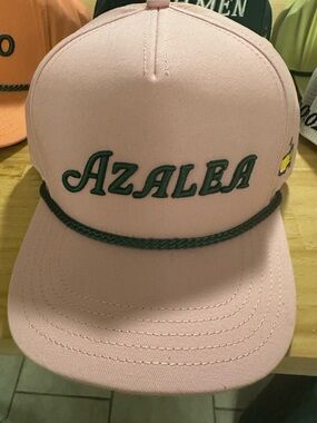 Masters Pink 'Azalea' Rope-Trim Baseball Cap with Green Embroidery